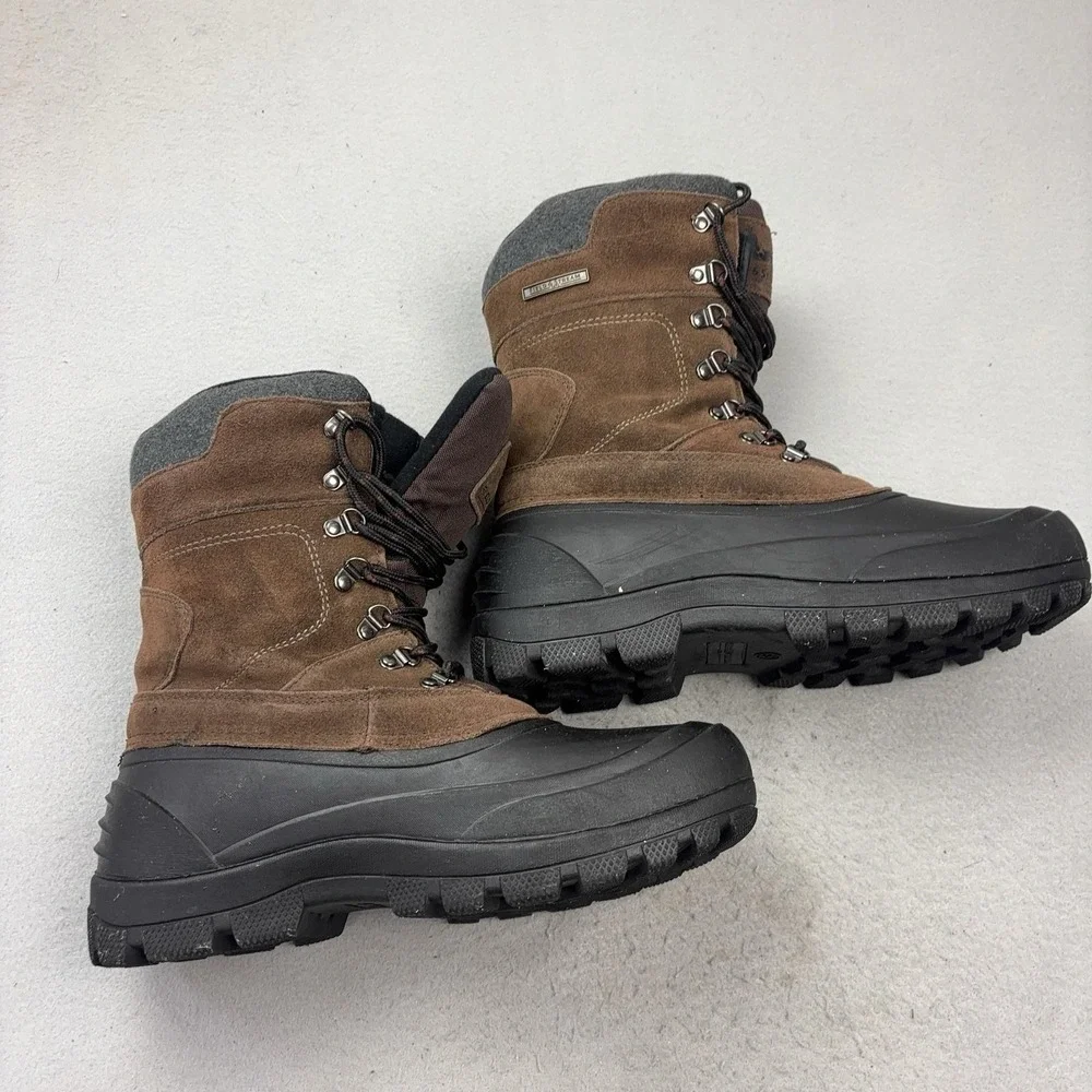 Field & Stream Snow Boots Mens Size 9 Brown Leather Thinsulate 600g FASCWMPB18